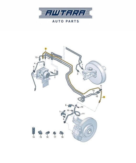 AUDI / VOLKSWAGEN GENUINE BRAKE LINE 3QF614723A
