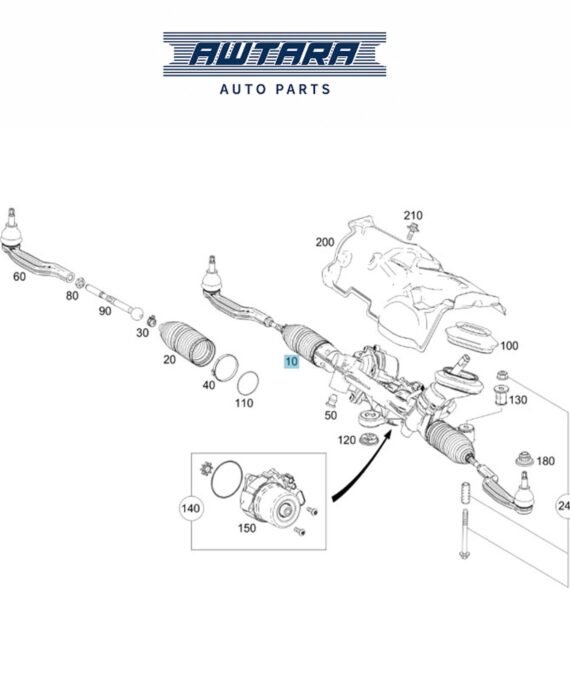 MERCEDES BENZ GENUINE STEERING GEAR A1774607600