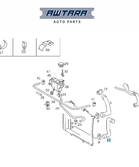 MERCEDES BENZ GENUINE RADIATOR HOSE A2025016082