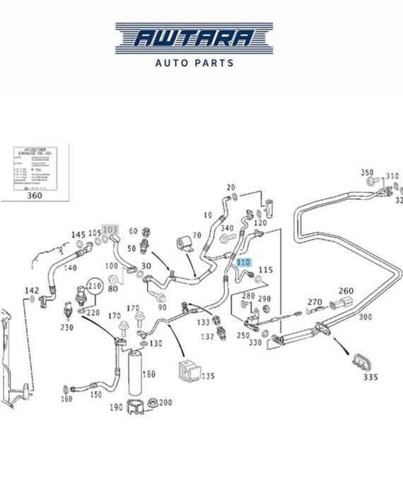 MERCEDES BENZ GENUINE PIPE LINE A2208301415