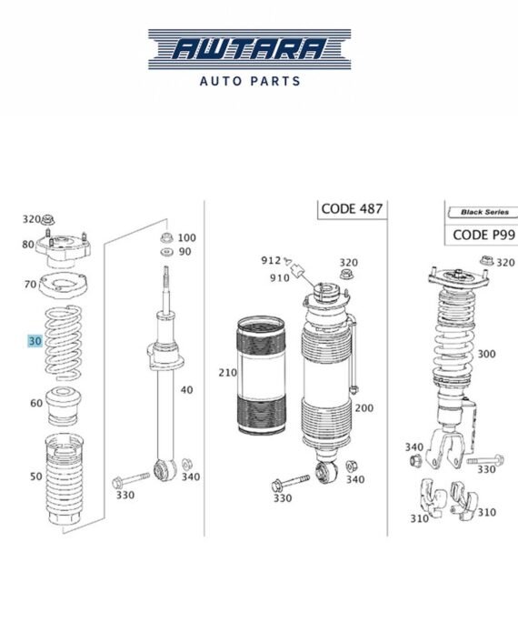 MERCEDES BENZ GENUINE REAR SPRING A2303240204