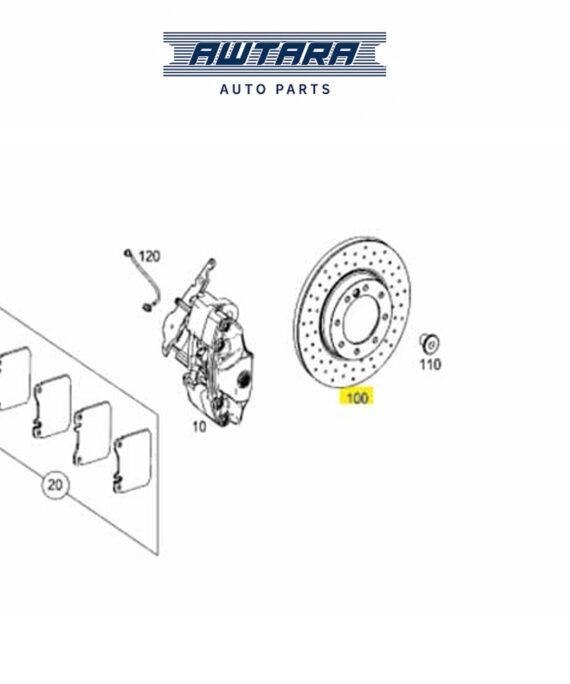 Mercedes-Benz Genuine Rear Left / Right Brake Disc 4634211600