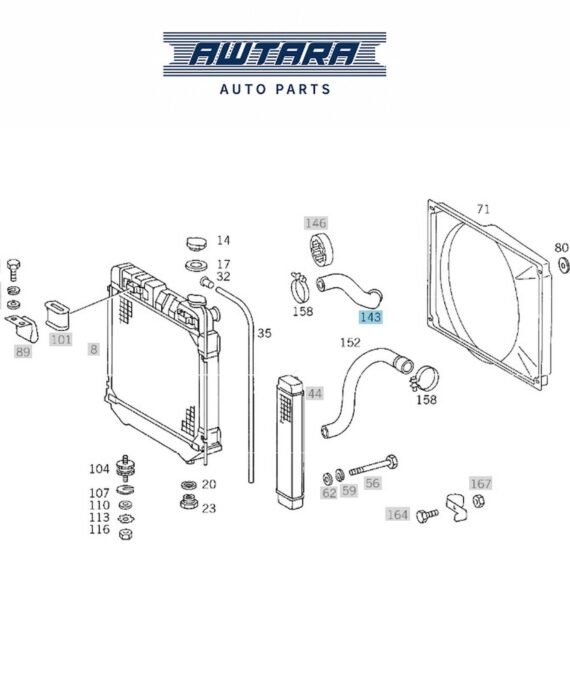 MERCEDES BENZ GENUINE RADIATOR HOSE A6015013982